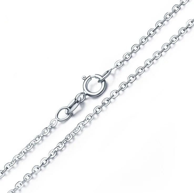 Hypoallergenic Italy S925 Sterling Silver Cross Pressed Cable Chain, High-Quality Shiny Silver Chain for Women