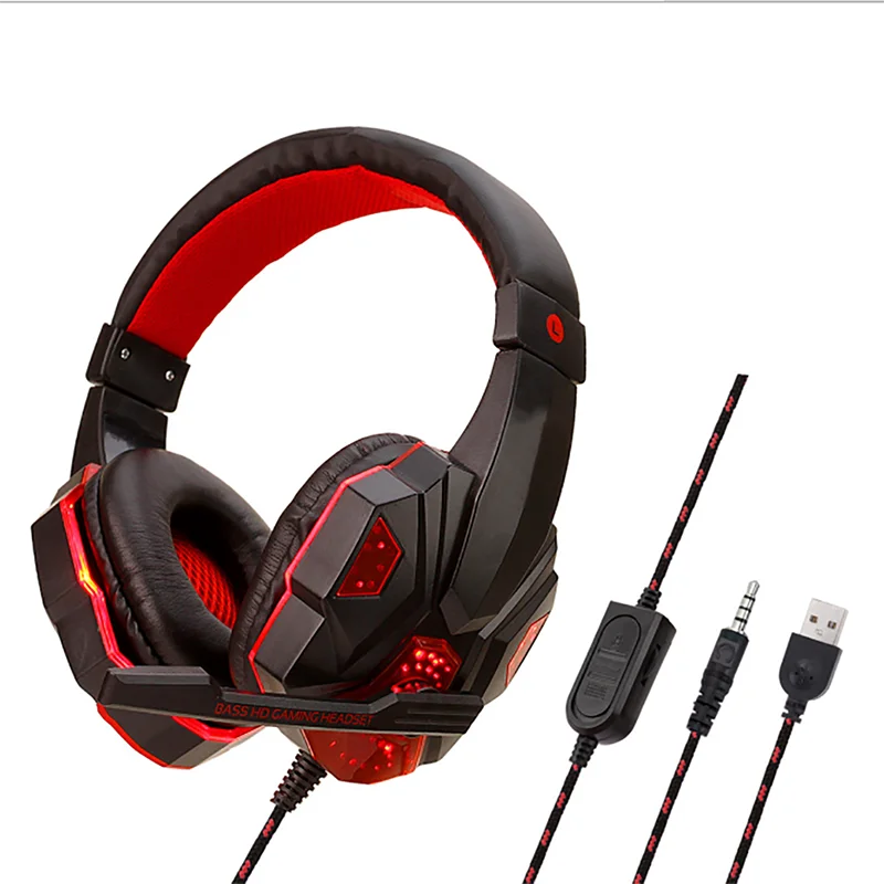 Wholesale  RGB Light  noise cancelling gaming headset  Bass  Earphone stereo headset with microphone