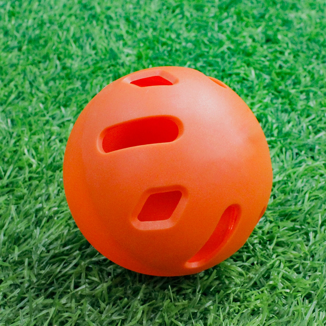 Wholesale Customized Holes 72mm EVA  Plastic Ball Indoor  Sports Plastic Orange Practice Baseball