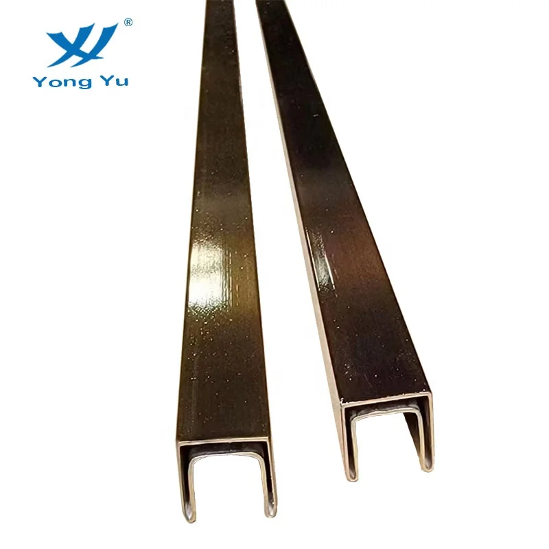 Manufacture U Tube 304 Stainless Steel Groove Pipe Bright Golden Stainless Steel Colour Pipe For Outdoor Decorative