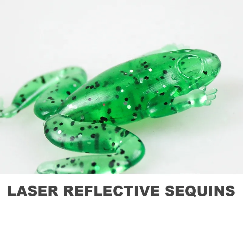 Soft frog soft bait Lure bait Bionic floating frog 1kg 3.5g long shot fishing black fish and bass soft plastic lures