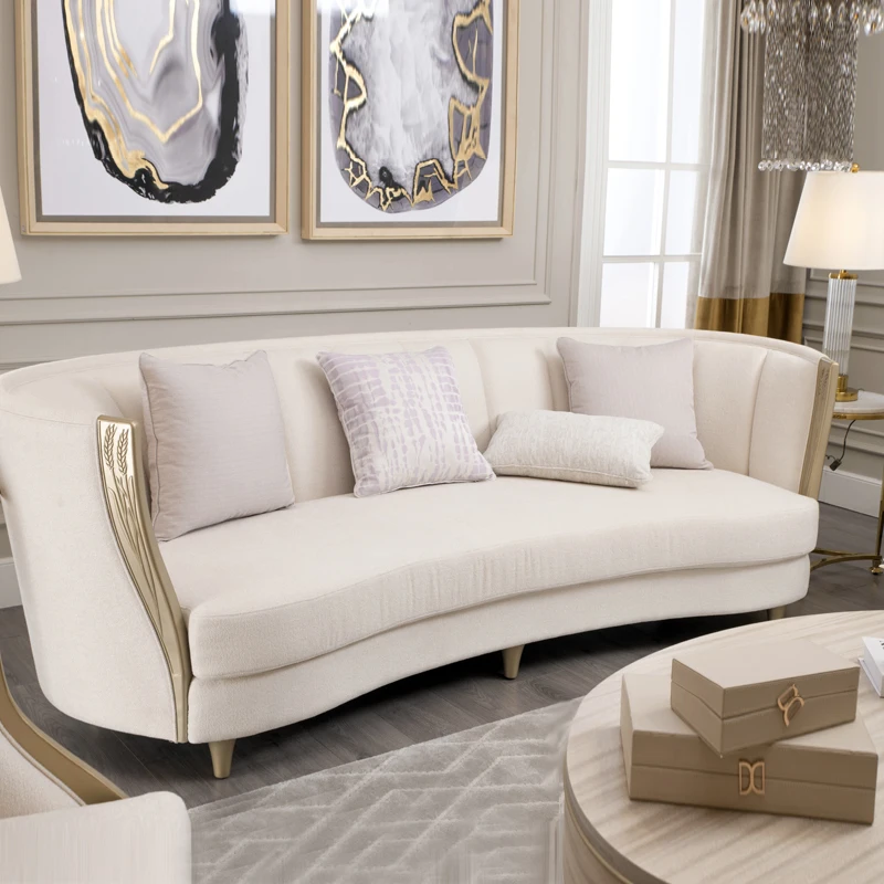 High Quality Hot Sale 3 Seats Combination Living Room Sofa Modern Design Leather Home Beige Sofa