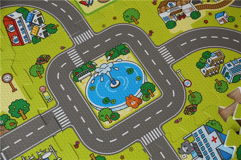 Детский коврик, игровой коврик city life