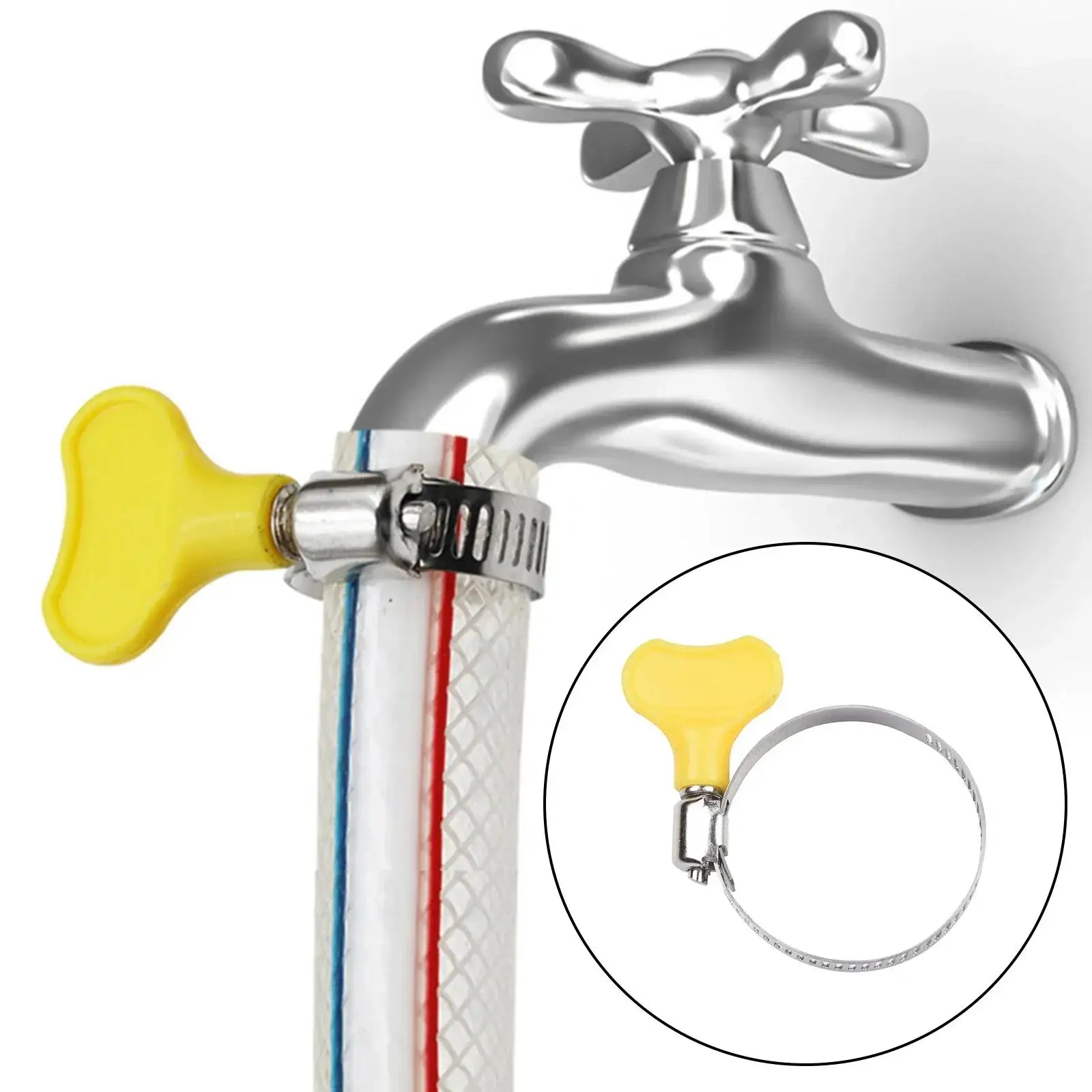 Manufacturer Adjustable Yellow Plastic Handle Hand Wriggle Hose Clamp Pipe Clip For Connecting Air Hoses For Home Improvement