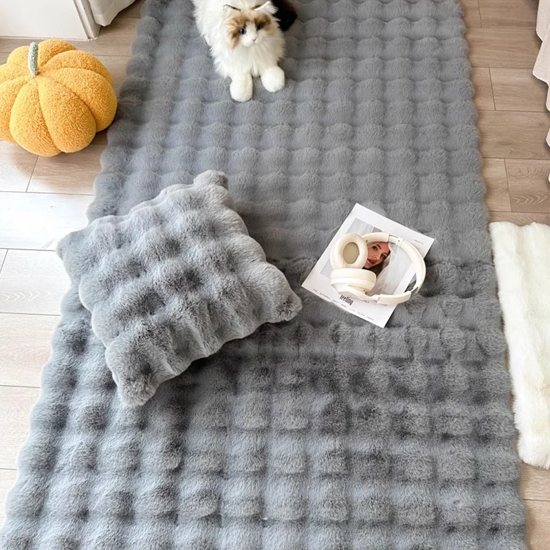 Wholesale Play Mat Thick Fluffy Long Pile Carpet Faux Rabbit Fur Non Shedding Area Rugs