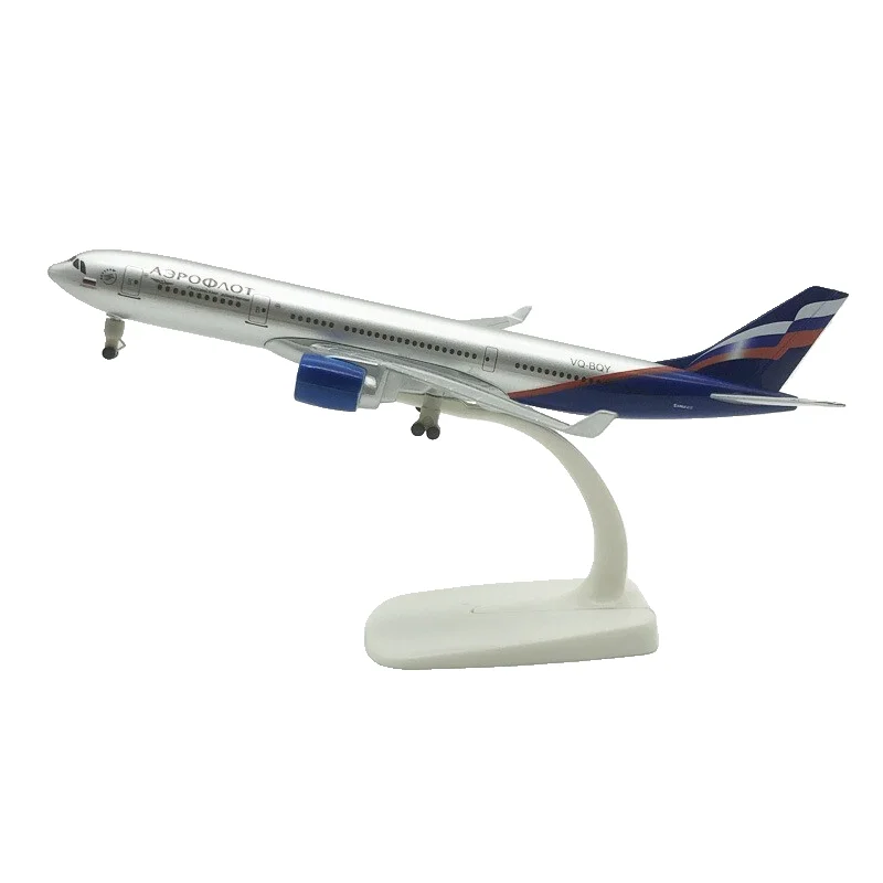 Christmas Gift & Crafts Alloy Material Scale 1:200 20cm Airbus A330 AEROFLOT Airplane Model with Wheels