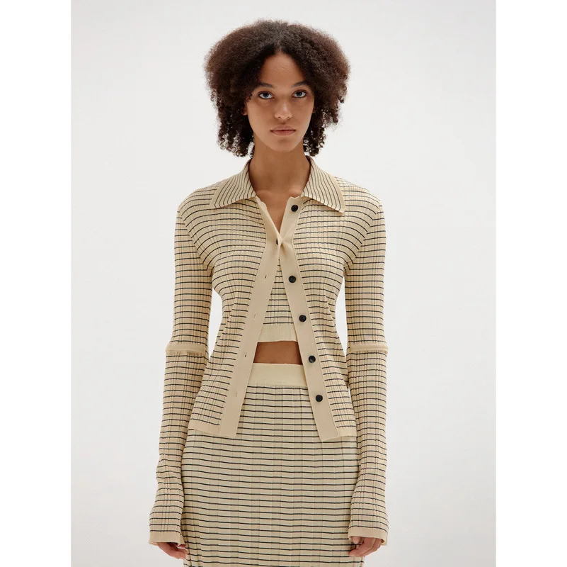 Custom Knitwear Fashion Style Boutique Women Sweaters High End Brand Lady Knitting Set Spring Clothing for Woman