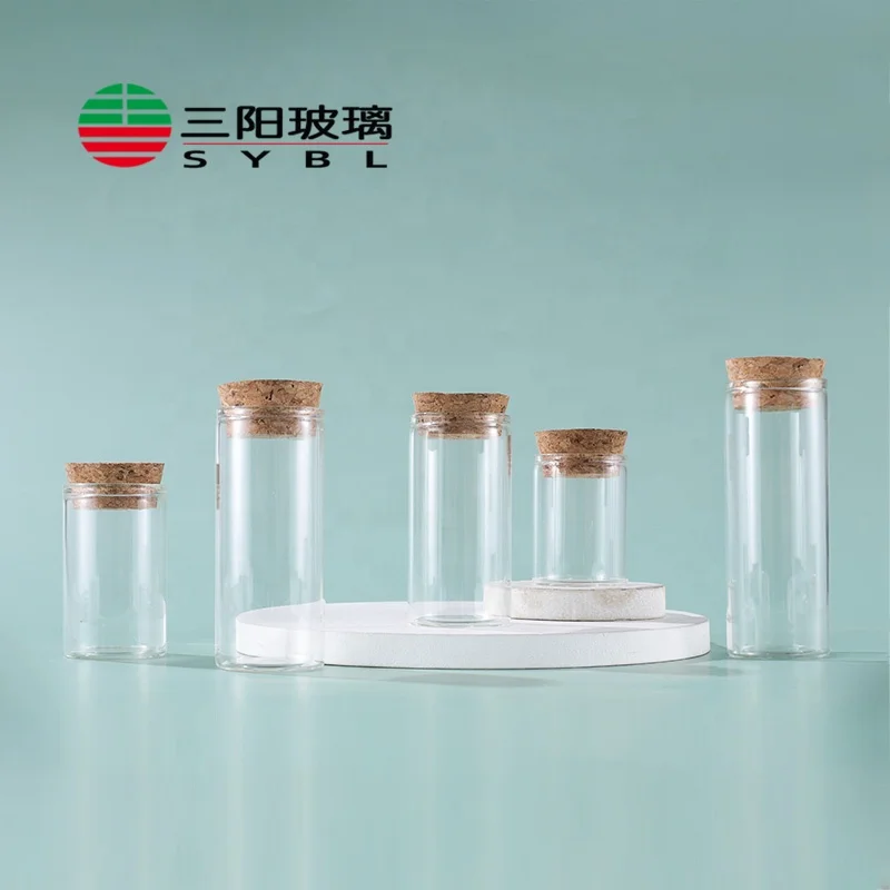 15ml 20ml 30ml 40ml 50ml 60ml clear glass wishing/small drift bottle/vials cork lid for gift tube corked jars supplier