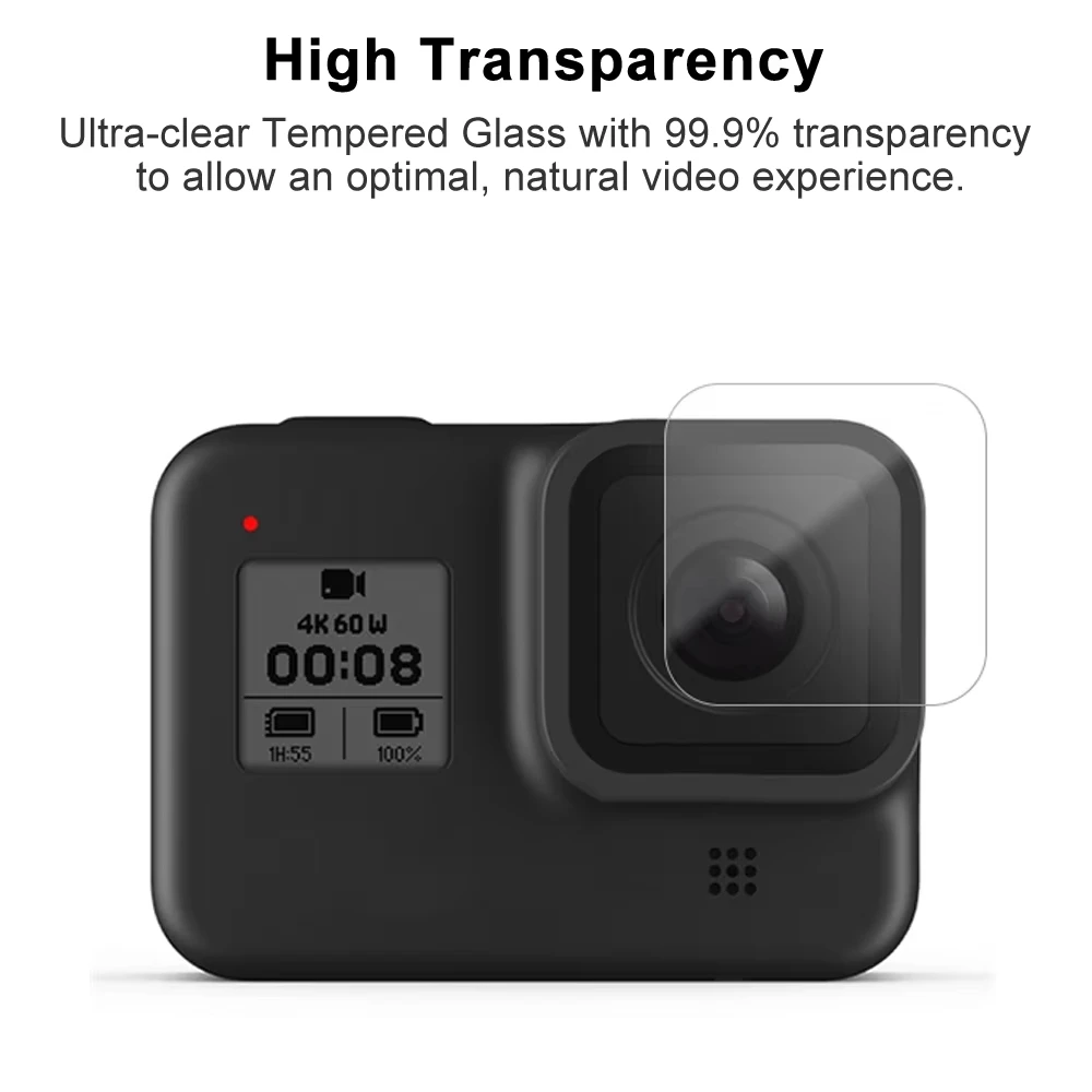 YEAH HD Go Pro 8 Закаленное стекло протектор экрана + Стекло объектива ПЭТ небольшой дисплей пленка для Gopro Hero
