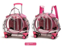 Fashion outdoor large capacity transport Breathable Double-Shoulder Pet Trolley Case dual-use Dog bag