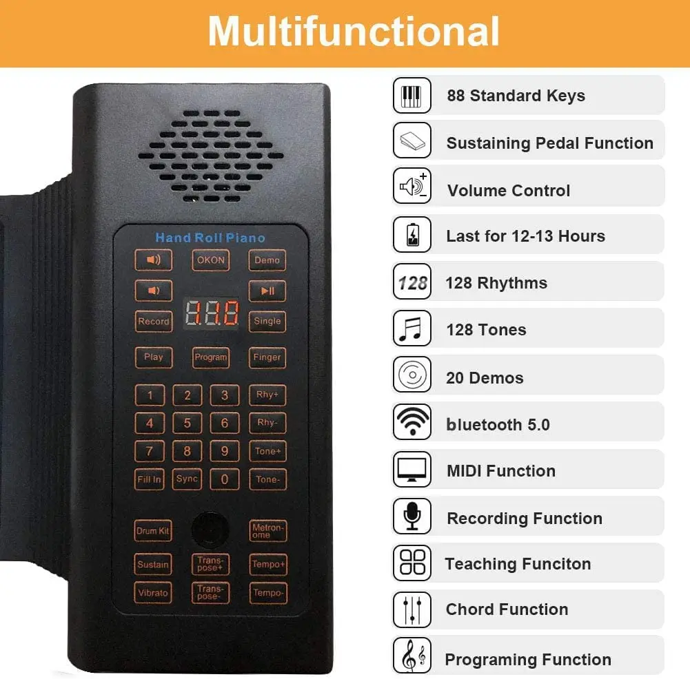 Wholesale Portable Mini Keyboard Electronic Roll Up Piano Keyboard Kids Toy Musical Instruments