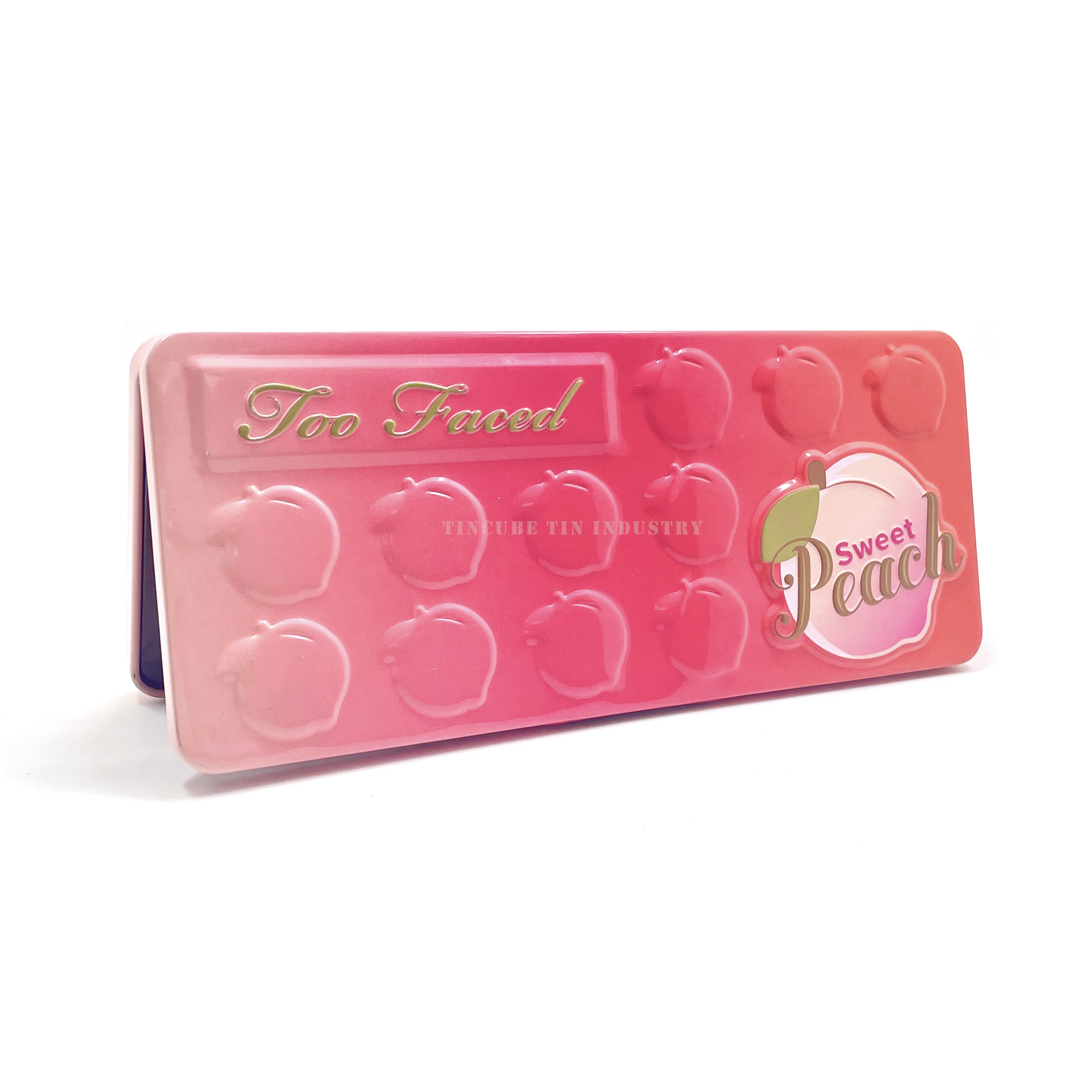 Customize rectangle makeup tin box eye shadow palette tin box with mirror