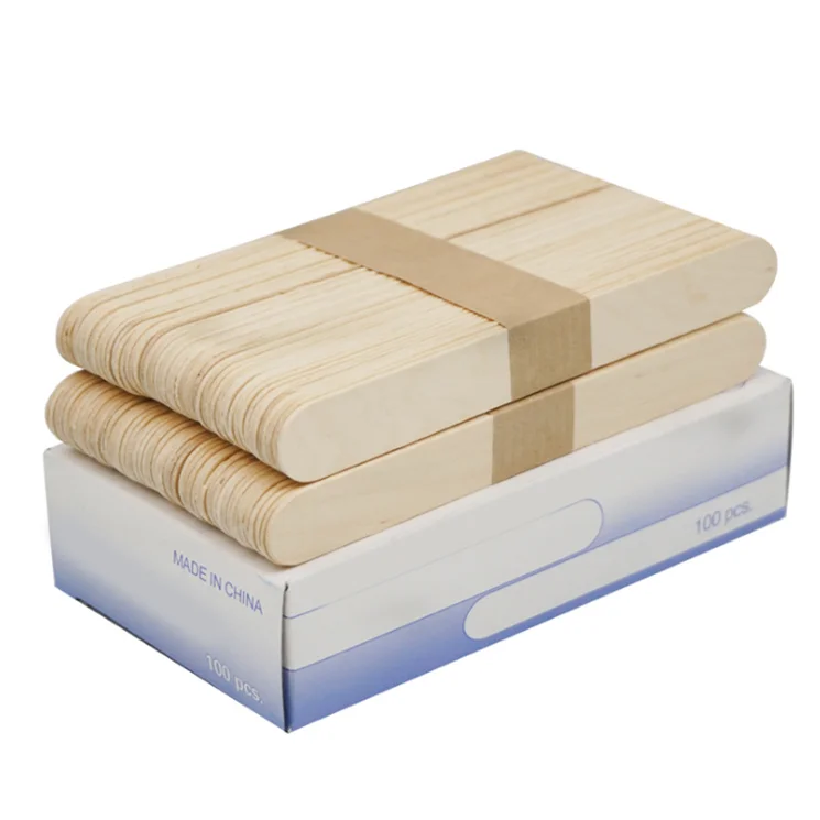 Wholesale Eco-Friendly Eyebrow and Body Hair Removal Wooden Wax Cream Spatula Sticks