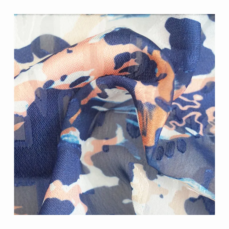 
Wholesale chiffon cut flower Woven spot digital printed fabric dress fabric women 