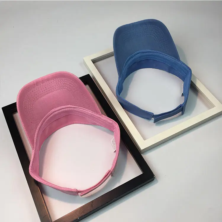 Custom embroidery Logo Sublimation Outdoor Visor  cap Beach Adjustable Sun Cap Visor Hats