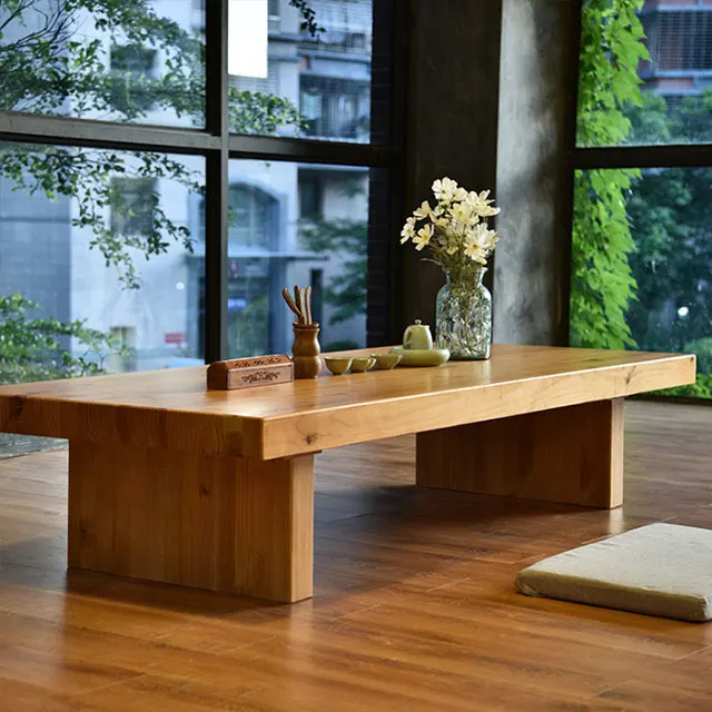 Japanese Food Contemporary Simple Modern Rustic Solid Wood Coffee Table Set Wooden Dining Table