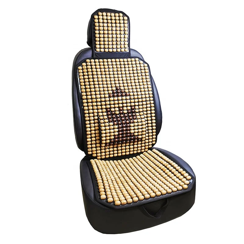 1PCS Summer Cool Car Seat Cover Natural Wood Beads Truck Seat Mat Massage Breathable Environmental Seat Cushion