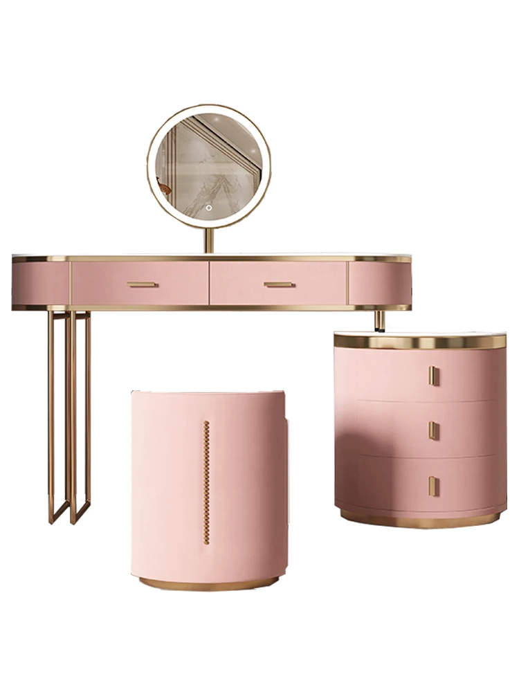 Latest design Italy France metal frame two tables dressing desk match study table stool mirror dressing table