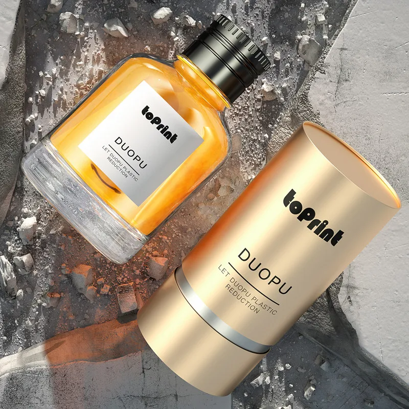 Luxury Perfume Bottle Packaging Custom Hot Stamping Glass Bottles Cosmetic Packaging Paper Tube Cylinder Manufacturing