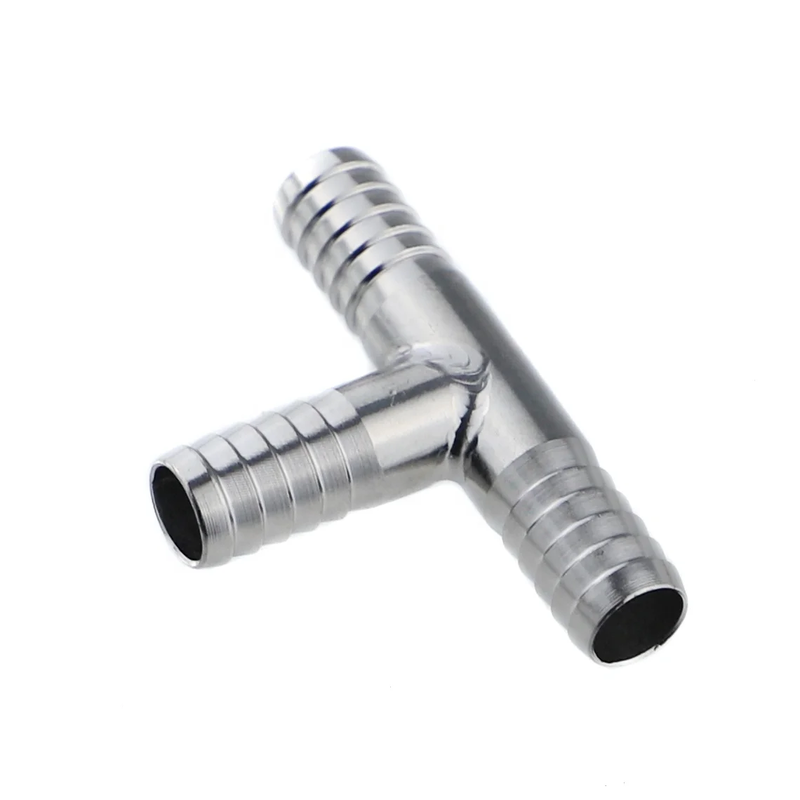 304 Stainless Steel Forge Branch Tee Fitting 3/8 Barb Hose Adapter Cross Manifold Food Beverage Distribution-Pipe Fittings Beer