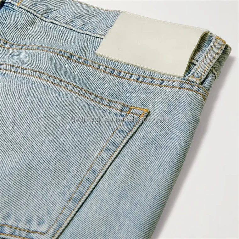 Custom Streetwear fire patchwork denim Trouser Washed Flared Jeans For Men