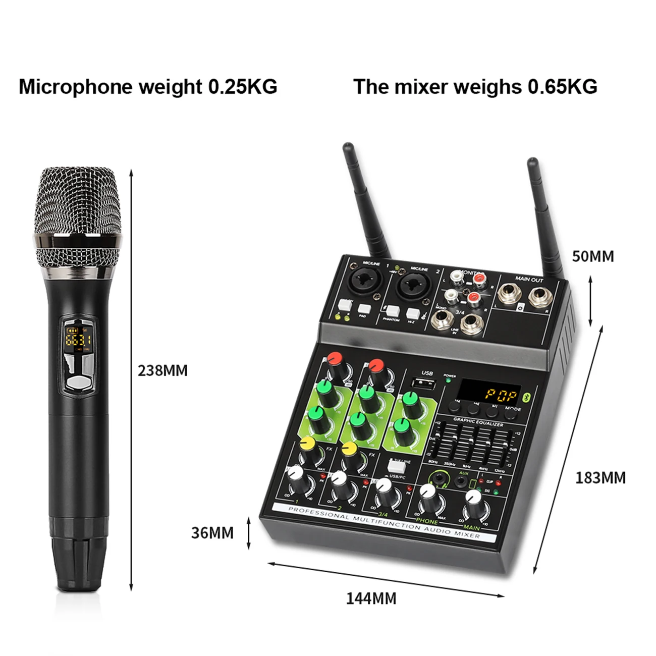 Biner UF5-M мини 4-канальный аудио DJ микшер консоль USB 48V питание профессиональный Утюг BT смеситель для кухни с двумя Mic usb