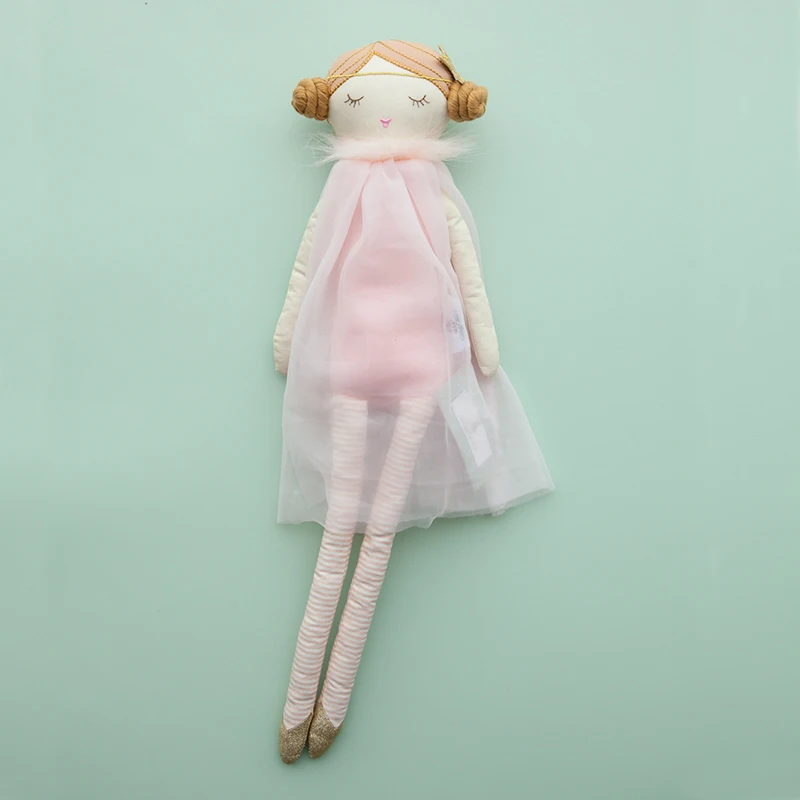 Ins new style 50cm size linen fabric baby Fairy dolls princess dressing up toy with crown baby birthday gift