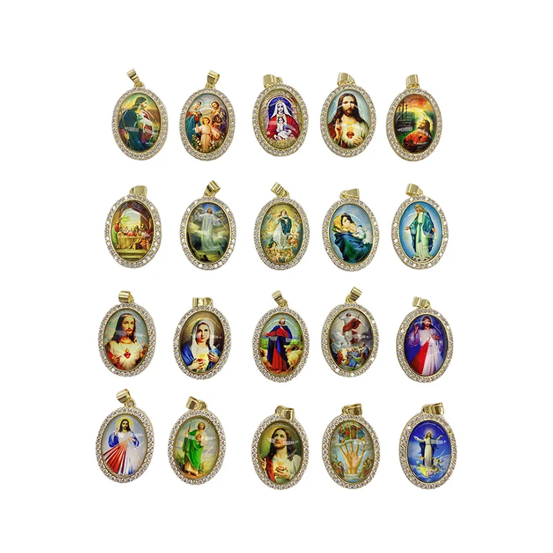 Best Selling cheap Pendant Charm Brass Religious Jewelry Gold Plated 14k 18k Oro Laminado Religious Pendant