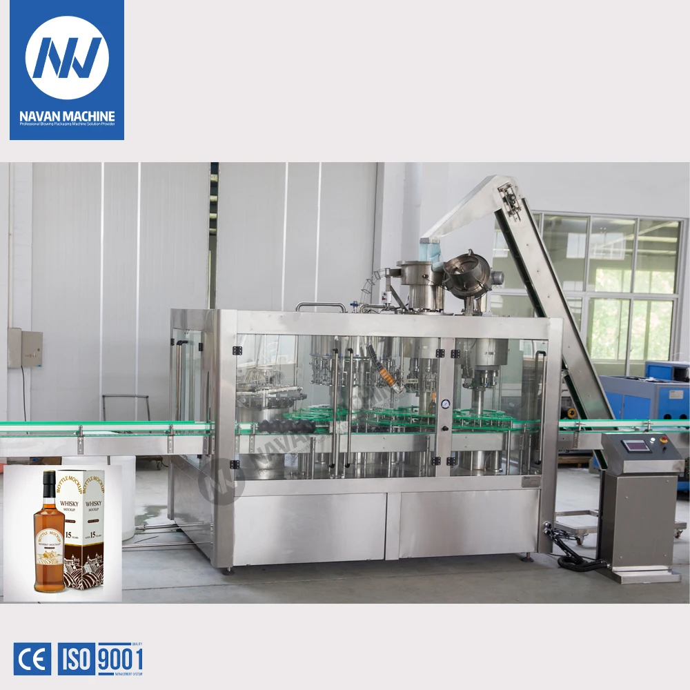 NAVAN Glass Bottle Whisky Filling Machine Line Full Automatic Glass Bottle Filling Capping Machine