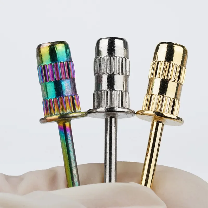 Customizable logo Nail Drill Bits Sanding Shaft Bands Silver Kiara Sky Nail Drill Print Gold Easy to Take Off Stainless Steel