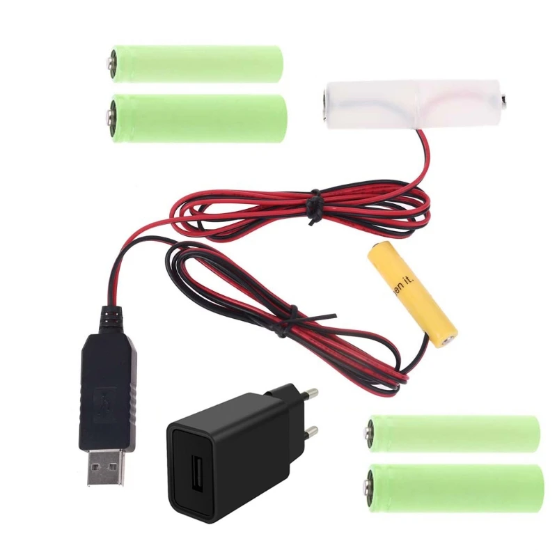  Адаптер питания 2 в 1 с европейской вилкой USB-преобразователь Устранитель аккумулятора AA + AAA сменный кабель для устранения неисправностей аккумуляторов