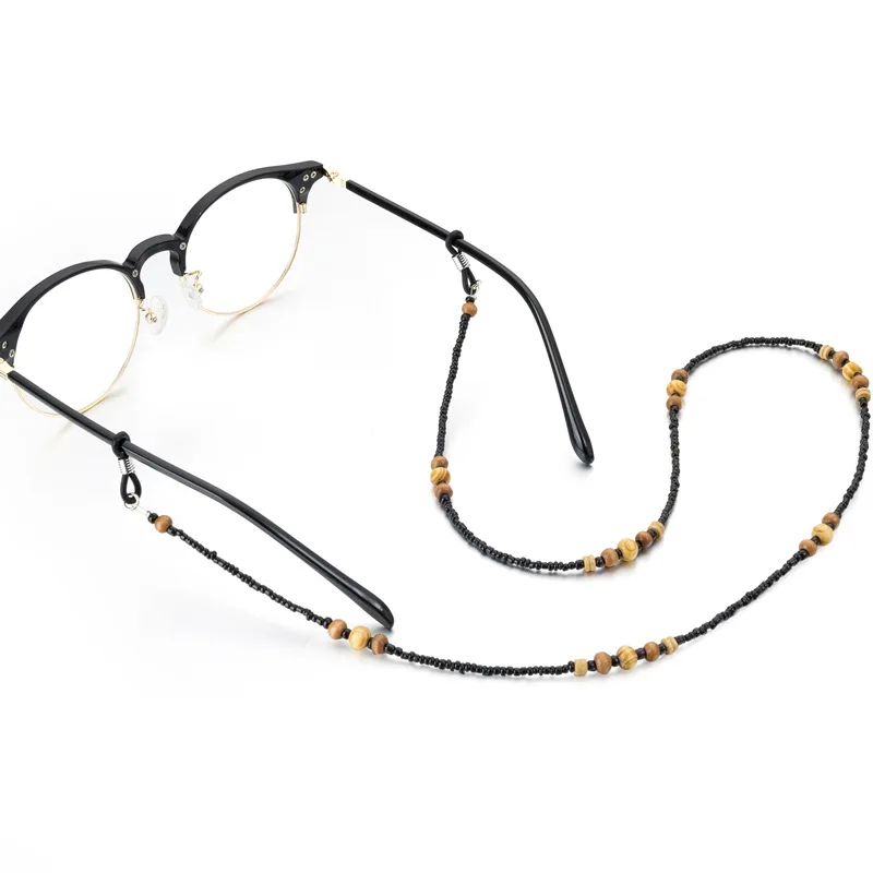 Custom glasses chain necklace cord eyewear retainer wood beaded sunglasses strap holder for women