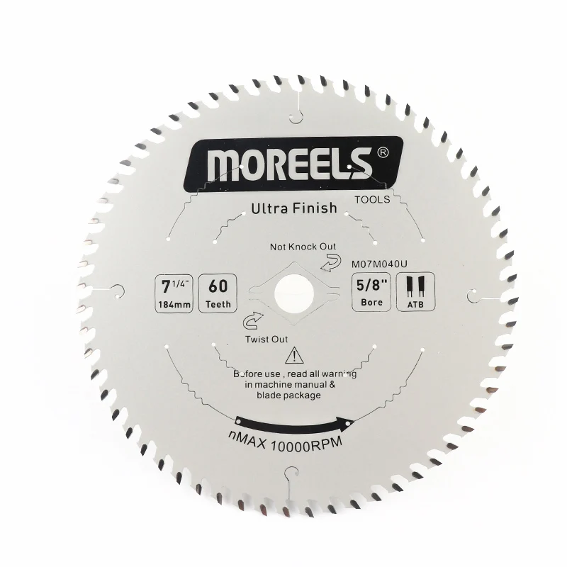 MOREELS New 7'Inch 184mm 60-Tooth 5/8' Arbor ATB TCT Saw Blade For Wood Cutting Power Tools Accessories Ultra Finish Cutting
