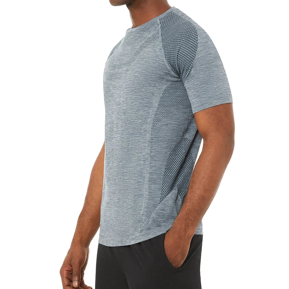 2020 summer seamless breathable sport t shirt men
