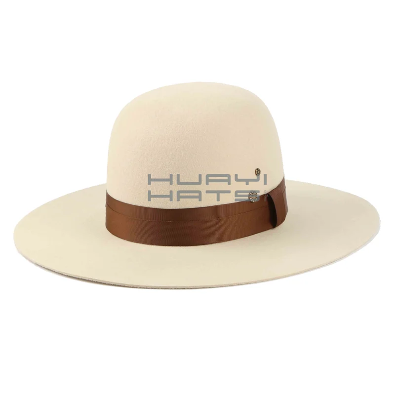 Huayihats OEM/ODM плоские шляпы-федора из мягкой шерсти оптом с логотипом на заказ