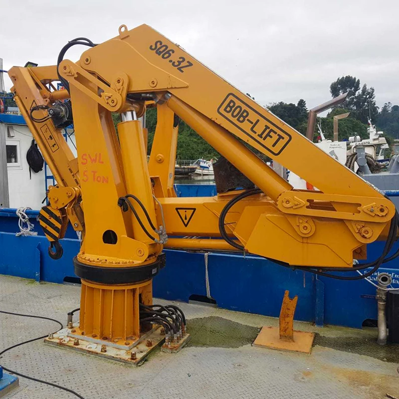 BOB-LIFT hydraulic system 1-6-12 ton Knuckle Boom Marine Davit Crane in deep sea operations