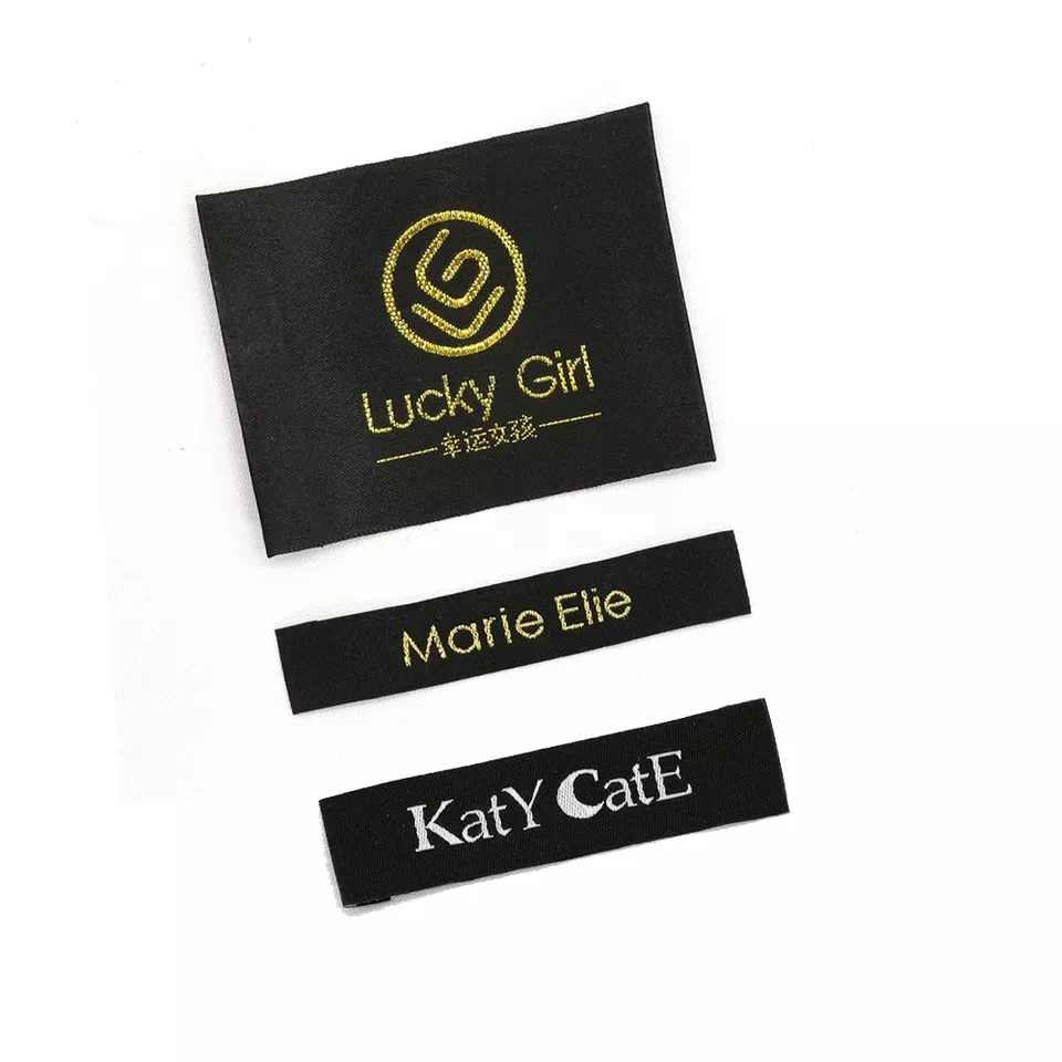 Custom End Fold Garment t shirt brand Labels Factory Product Clothes Personalised Labels Satin woven Label For Clothing
