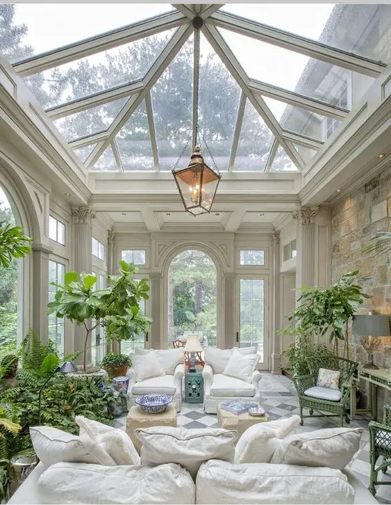 Custom Four season outdoor roof aluminum sun house sun rooms glass houses for garden