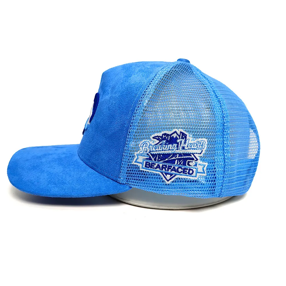 Custom Applique Embroidery Hat 5 Panel Blank Pink Velvet Trucker Cap Hat