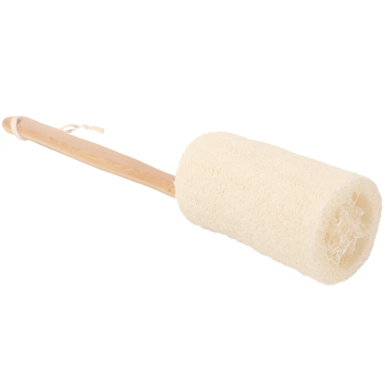 Скруббер для спины WELLRICH loofah душа натуральная губка отшелушивания тела длинная бамбуковая ручка