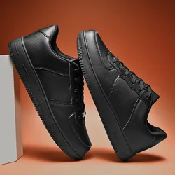 sneaker manufacturer Latest Sport Breathable Leather Made White Flat Sneakers Black Casual Shoes Men and Women