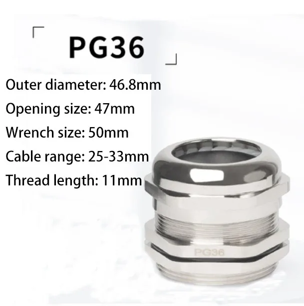 Small Nickel Brass Cable Gland With Strain Relief Ip68 Waterproof Cord Wiring Connector Stainless Steel