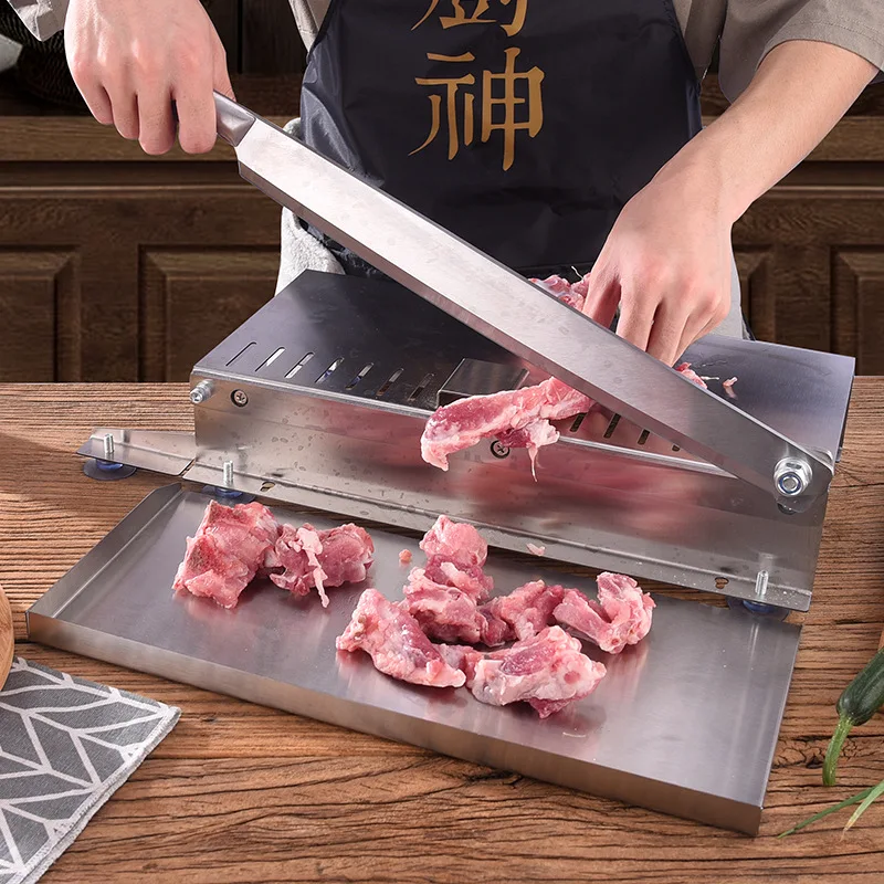 Hot sale guillotine chop ribs chicken, duck, fish bone cutting machine stainless steel manual lamb meat cutting machine