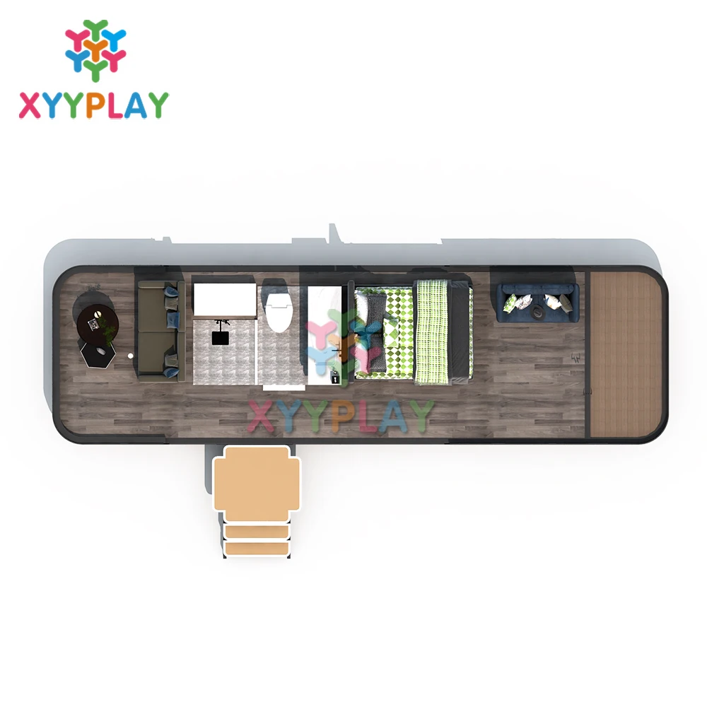 Seismic-Resistant Prefab Cabin: Wholesale Modern Tiny House with Sleeping Capsule
