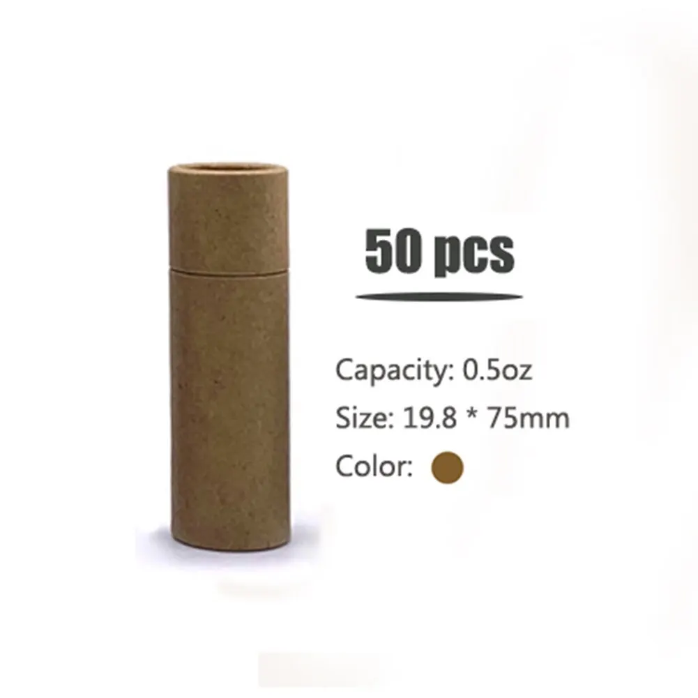 Empty Paper Shell Lipstick Tubes with Lip Balm Chapstick Holder DIY Makeup Tools Refillable Container Empty Lip Bottle