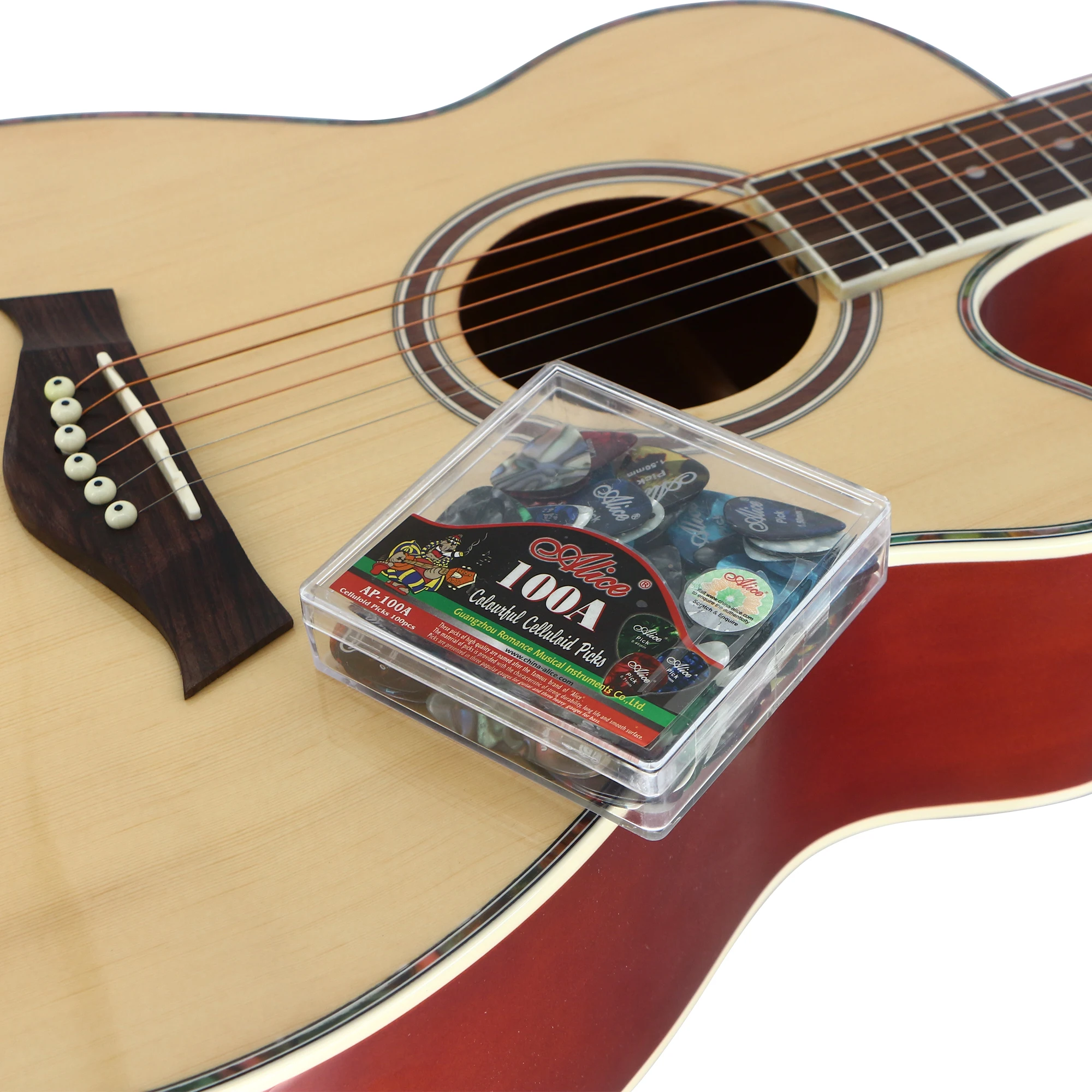 AP-100A Custom Alice Full Stone Well Resistance Guitar Pick Box Set 0.96 1.2 1.5mm Guitar Pick