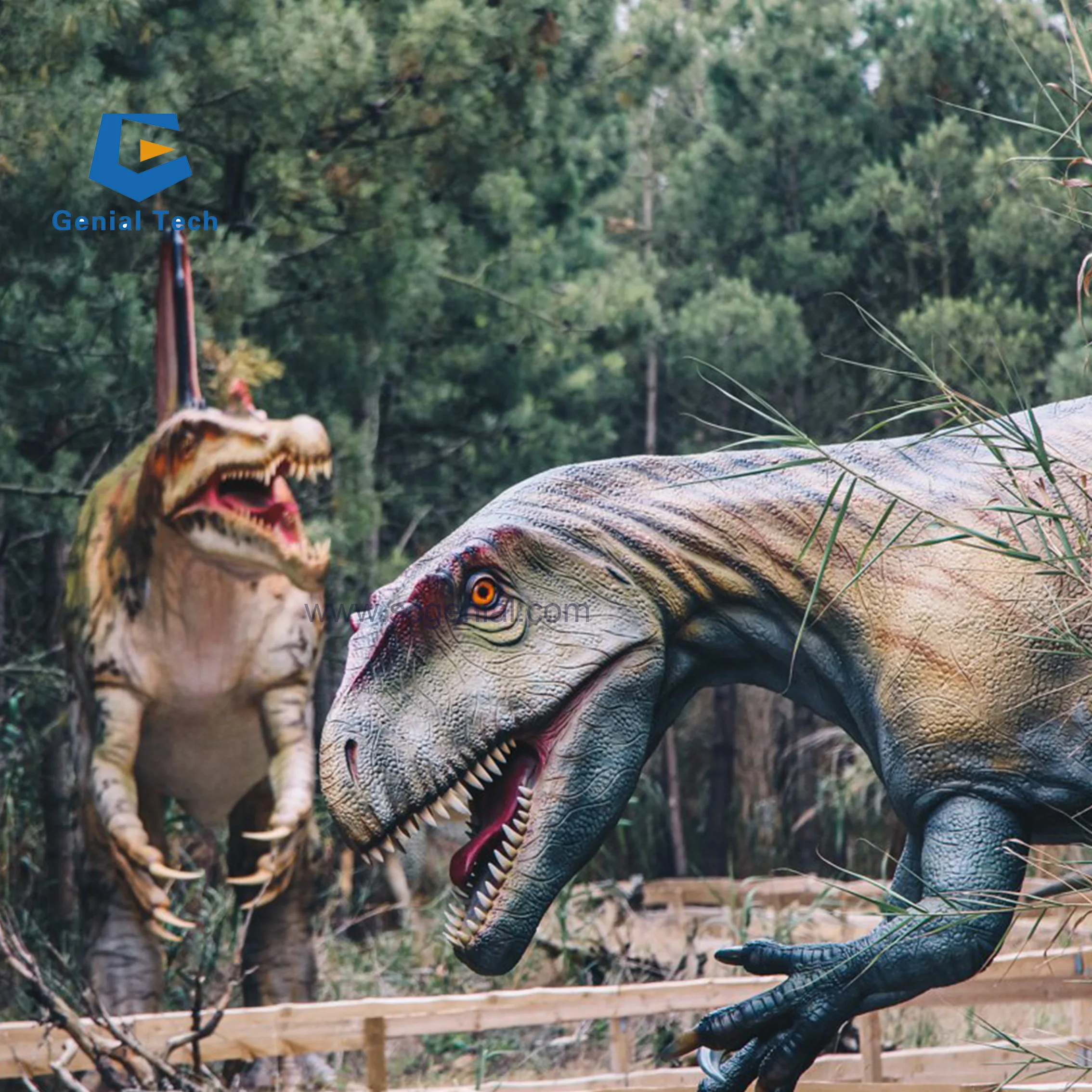 JN-Z24 Carnivorous Spinosaurus Dinosaur Big and Tall Metal and Resin Indoor Dinosaur for Shopping Mall and Airport