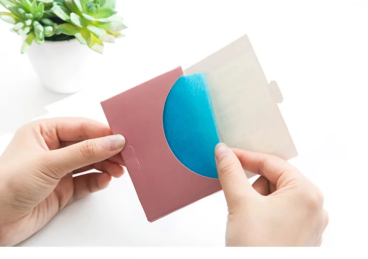 
50pcs/pack Flax Pulp fiber Refreshing Oil Absorbing Tissues Face Oil Blotting Paper Makeup Absorbing Sheets Easy Carry Film 
