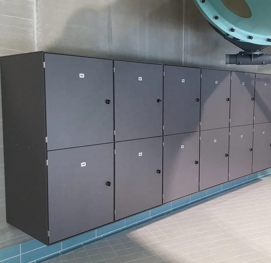 Indoor Outdoor Waterproof Storage Cabinet gym HPL Compact Laminate Board Benches children Locker With Shoe Racks