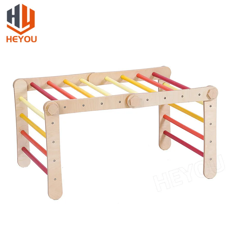 Convertible Kids Wooden Climbing Triangle Folding Large Climbing Frame Play Gym Toddler Montessori Indoor Playground